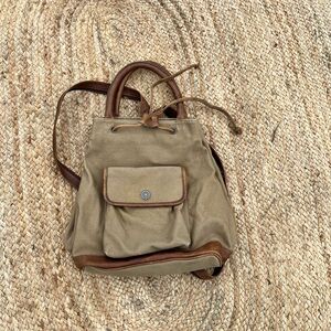 Tan and Brown Ellington Canvas Backpack